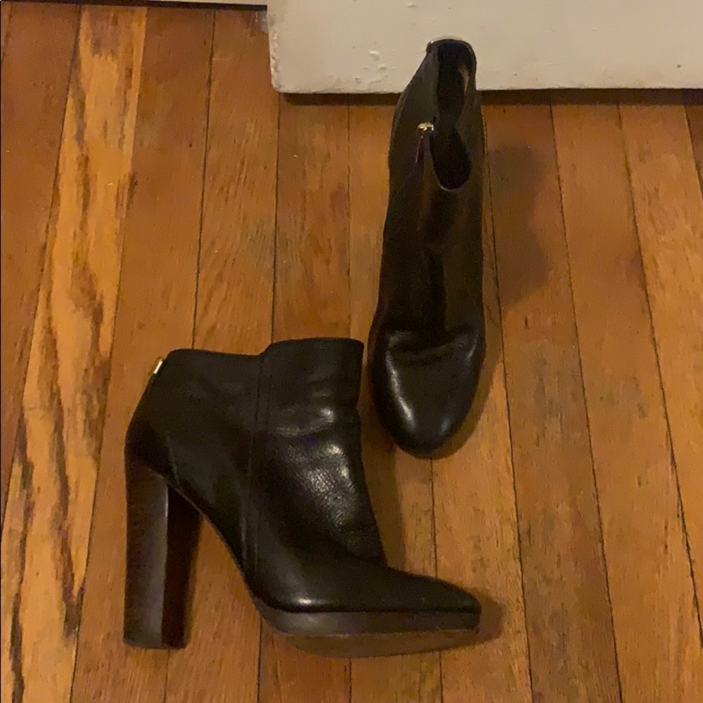 Coach black leather bootie